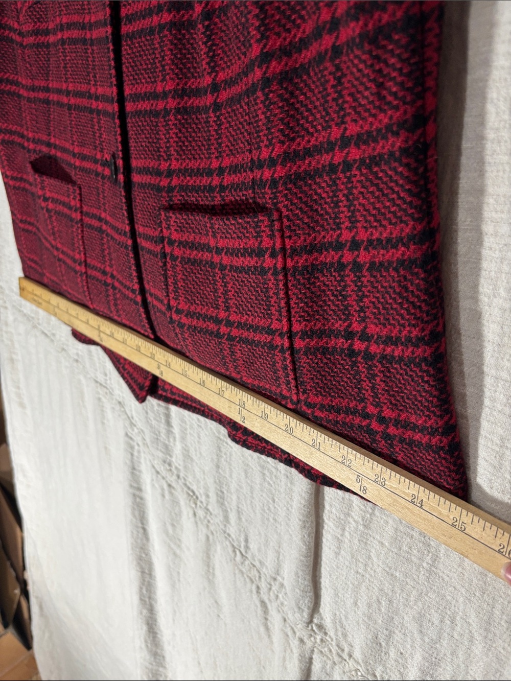 Talbots NWT Red & Black Plaid Wool Blend Tailored Jacket Blazer Plus Size 18W - Picture 8 of 11